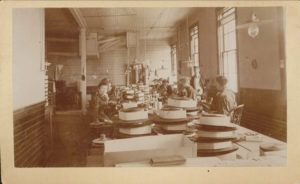 Trimming Room in hat factory