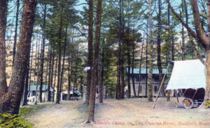 Clark's Camp on the Charles River postcard
