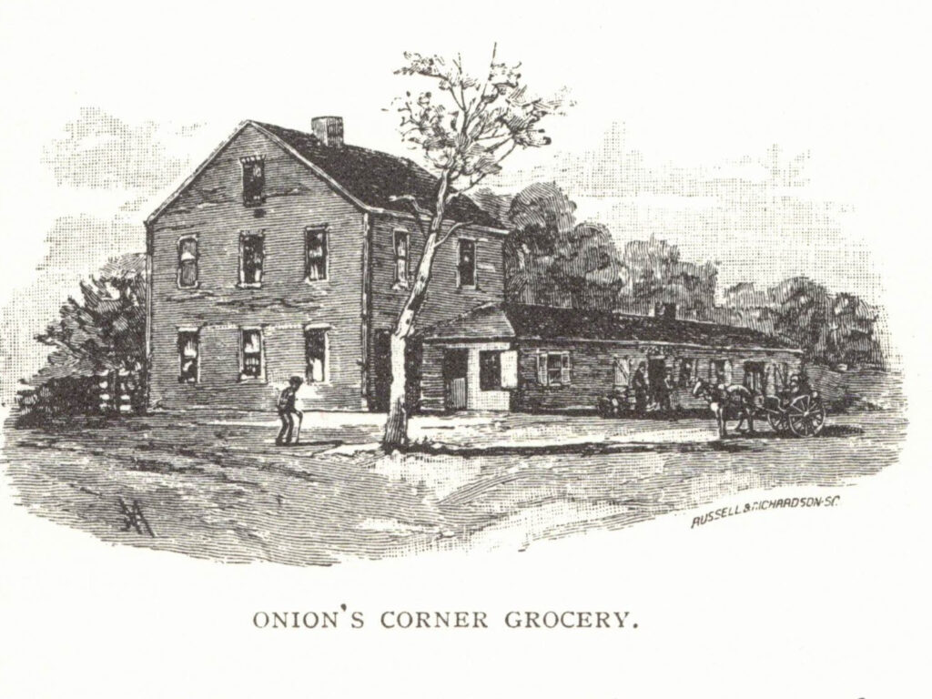 Sketch of Onion's Corner Grocery