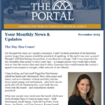 Newsletter header and text with picture of woman