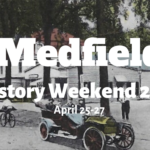 Historic postcard with white promotional text