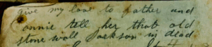 Old handwritten note