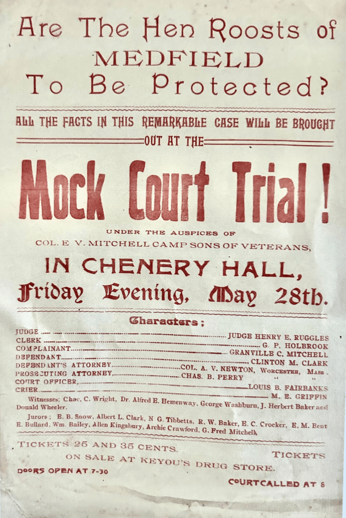 Flyer promoting Mock Court trial