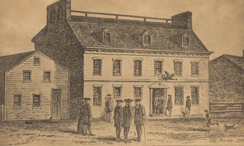 The Sons of Liberty, a group of revolutionaries in the 13 American colonies, planned the Boston Tea Party at the Green Dragon tavern on Union Street in Boston. (Boston Public Library)